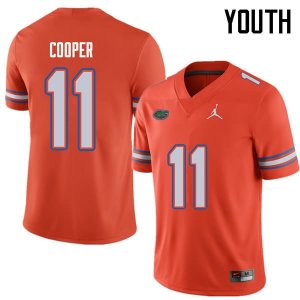 Youth Florida Gators #11 Riley Cooper NCAA Jordan Brand Orange Authentic Stitched College Football Jersey SSA3562OG